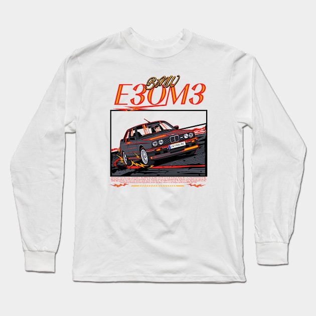 E30 M3 Long Sleeve T-Shirt by Neron Art
